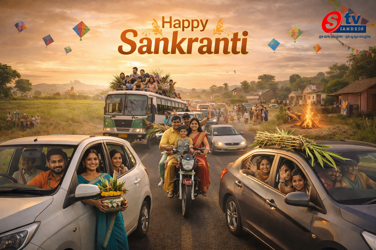 సంక్రాంతి సందడి: కిక్కిరిసిన హైదరాబాద్ బస్టాండ్లు, రైల్వే స్టేషన్లు